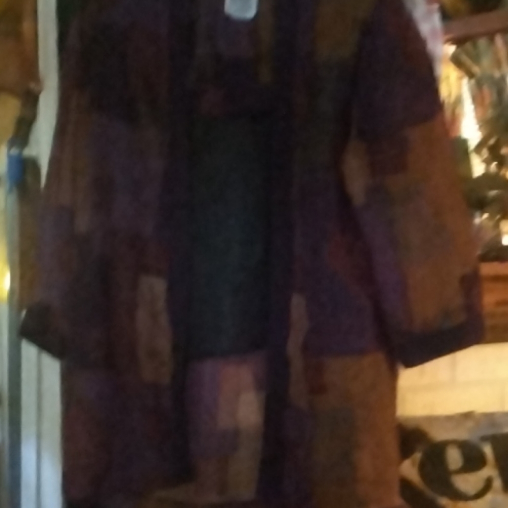 14 pet. Burq. Print open front Top Vintage(tdb6)
